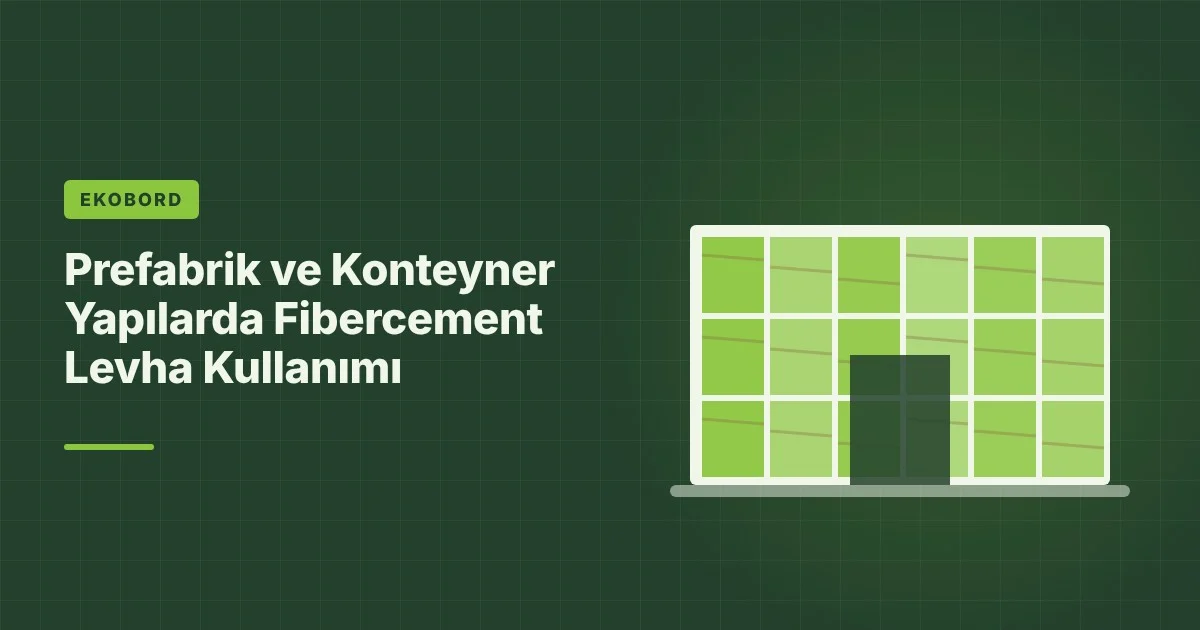 Prefabrik yapılarda fibercement levha ile kaplanmış modern modüler bina cephesi.